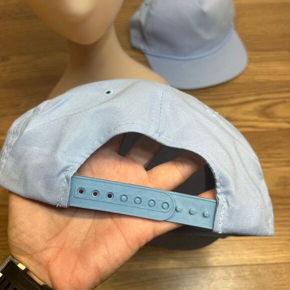 San Sun Headwear Blue BLANK Rope Trucker Hat 90s VINTAGE Cap DEADSTOCK x2 main image 5